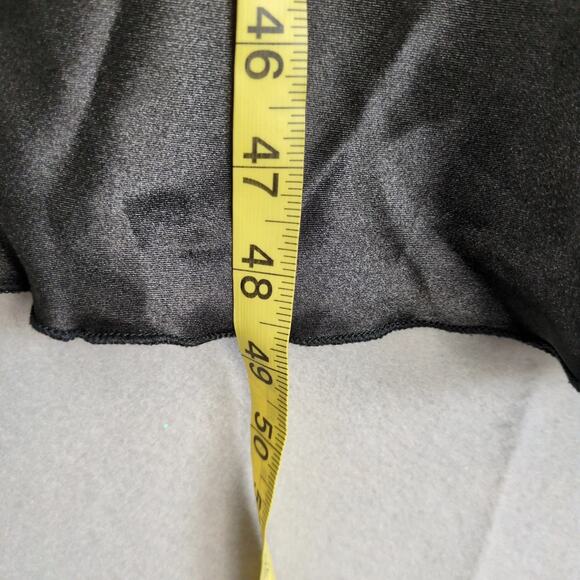 Vtg Y2K Bebe Black Satin Slip Maxi Dress Sz L Spaghetti Straps Babydoll Evening - Picture 6 of 10